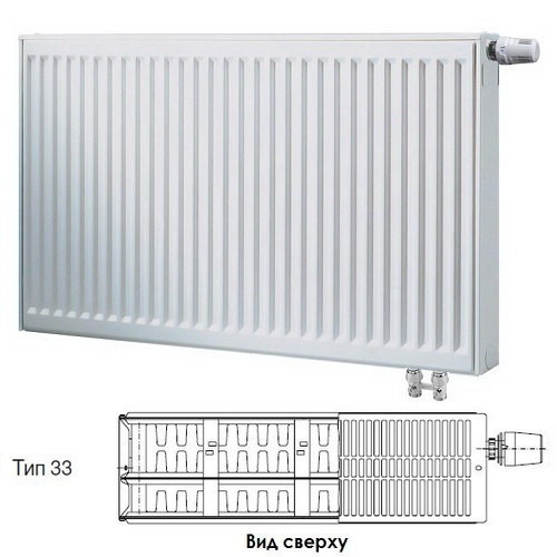 Стальные радиаторы Buderus Logatrend VK-Profil тип 33 ВЫСОТА 300 ММ, ШИРИНА 600 ММ Арт. 7724117306