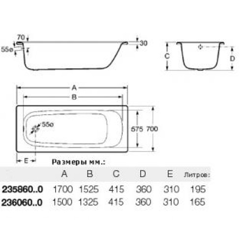  Roca CONTESA 1,5 х 0,7