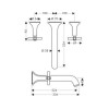 Axor Terrano  Смеситель для раковины, на 3 отверстия, настенный, излив 220мм