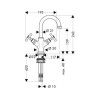 Axor Montreux  Смеситель для маленькой раковины, с двумя рукоятками