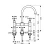 Axor Montreux  Смеситель-"мостик" для раковины, с двумя рукоятками