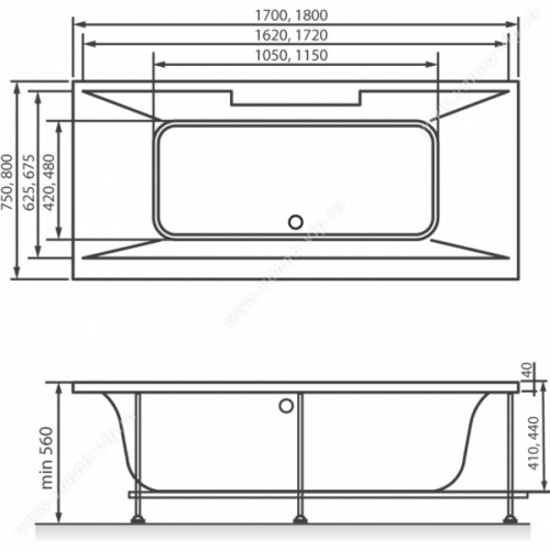 Акриловая ванна Vayer Casoli 180x80