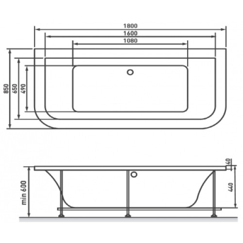 Акриловая ванна Vayer Options BTW 180x85