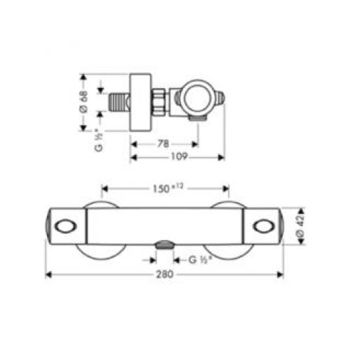 Ecostat 1001 SL 13261000 хром/ 13261800 под сталь