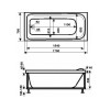 Ванна EUROLUX «Карфаген» 1700х750х500 