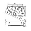Ванна EUROLUX «Спарта» левая/правая 1600х1000х500