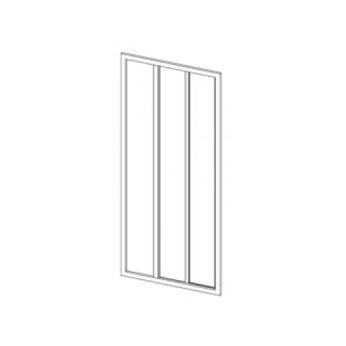 душевые двери раздвижные трехэлементные ASDP3-90 белая+Пеаpл