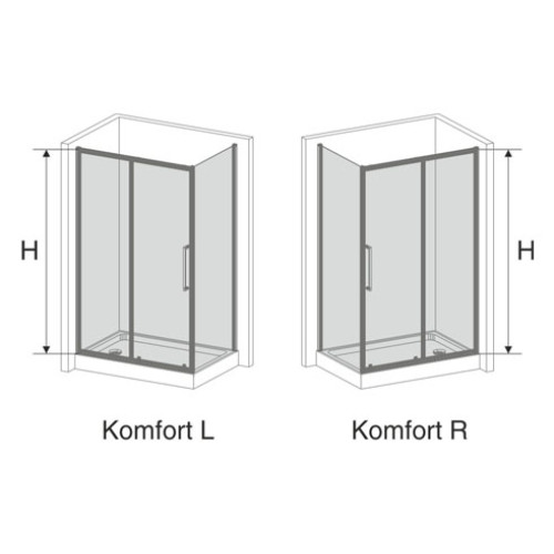Душевой уголок AVEK KOMFORT C 90X120 L, R 900X1200Х1900