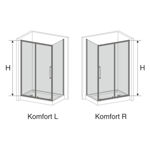 Душевой уголок AVEK KOMFORT A 80X100 L, R 800X1000Х1900