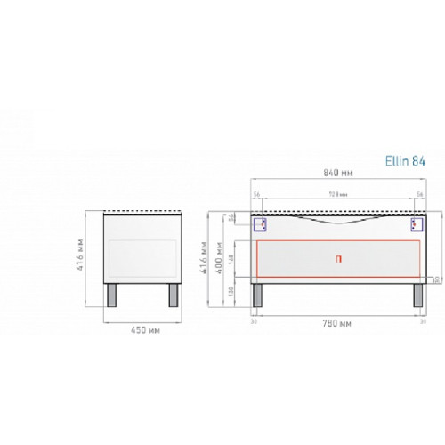 Тумба нижняя Ellin 84 белая Alavann 