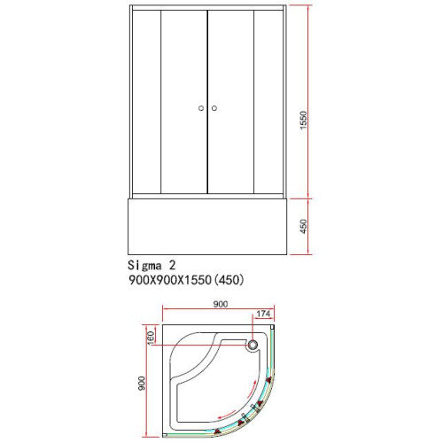 Душевой уголок Band Hours Sigma-2 900х900х2000