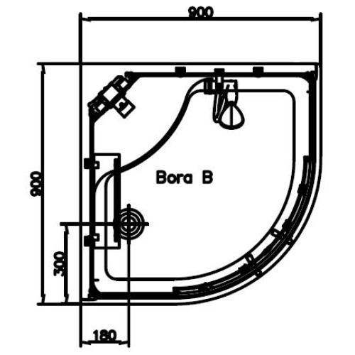 Душевая кабина Bandhours Evolution "Bora B" 900х900х2170