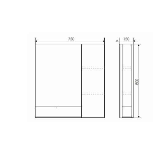 Зеркало шкаф с полкой Верона 75 Comforty