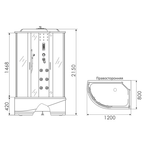 ДУШЕВАЯ КАБИНА ERLIT ER 4512TP L/R C3 120*80*215