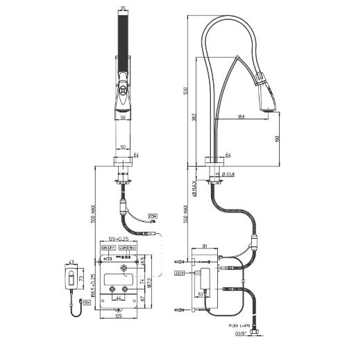 Paini Hybrid Смеситель для кухни электронный HKCR557IK