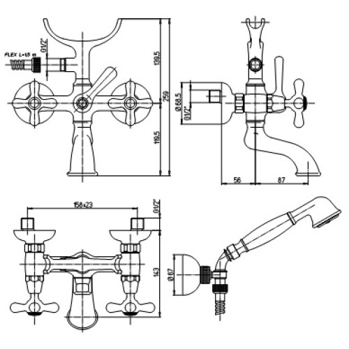 Paini Liberty Смеситель для ванны 17F3105