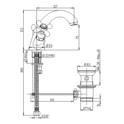 Paini Liberty Смеситель для раковины 17F3243