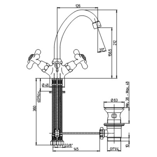 Paini Liberty Смеситель для раковины 17F3250