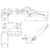 Paini Morgana cмеситель для ванны с аксессуарами, корпус хром, излив хром 73CR105