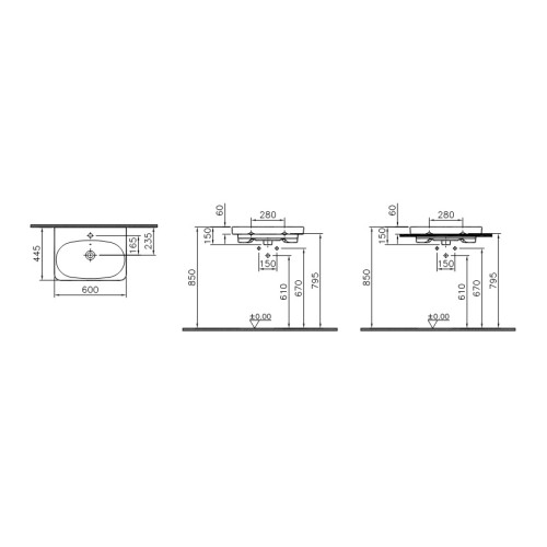 Раковина Vitra Nest 60 см 5681B003-0001