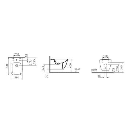 Подвесное биде Vitra Shift 4394B003-0288