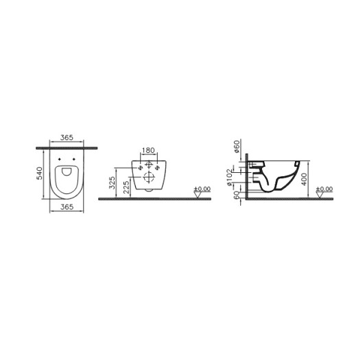 Комплект подвесного унитаза Vitra Sento 4448B003-6073