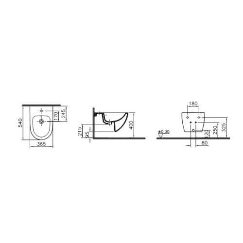 Подвесное биде Vitra Sento 4338B003-0288