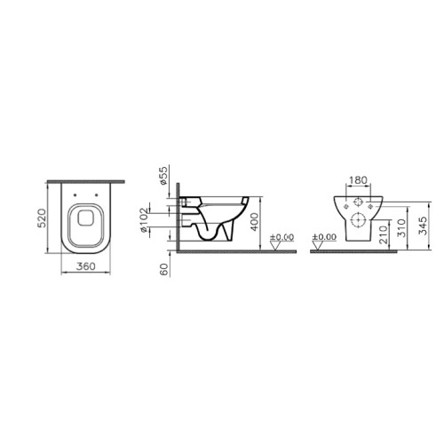 Подвесной унитаз Vitra Retro 5160B003-0075