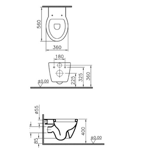 Унитаз подвесной Vitra Sunrise 5384B003-0075