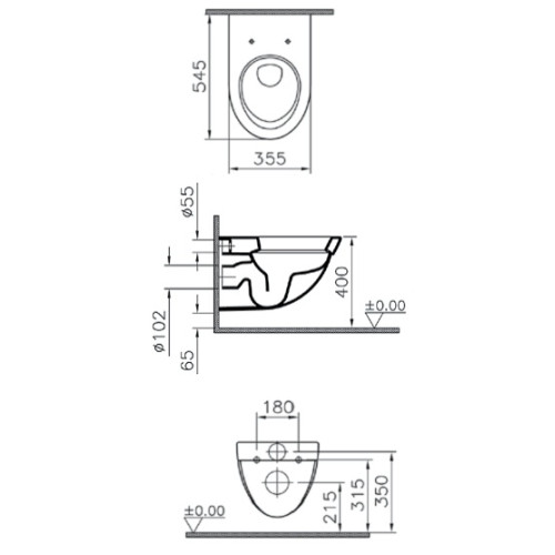 Подвесной унитаз Vitra Form 500 4305B003-0075