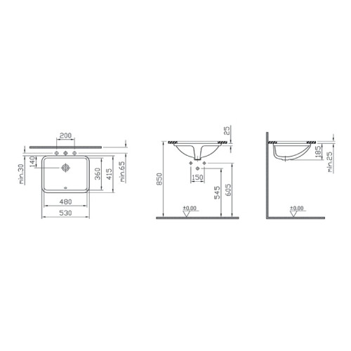 Раковина Vitra S50 48 см 5339B003-0012