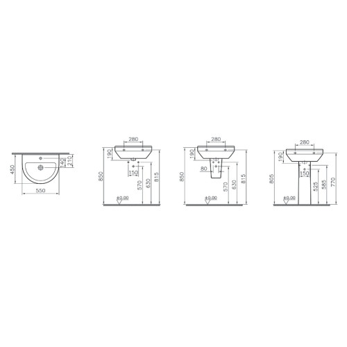 Раковина Vitra S50 55 см 5301B003-0001