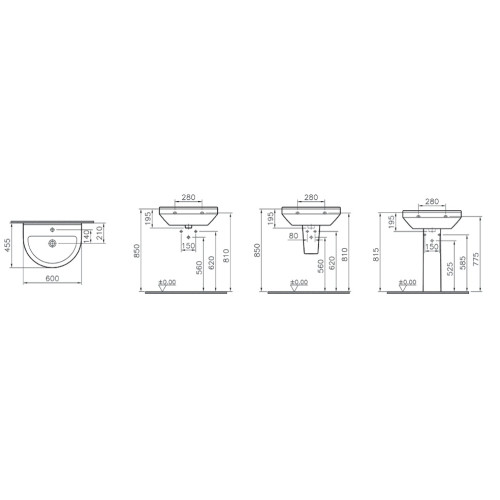 Раковина Vitra S50 60 см 5302B003-0001