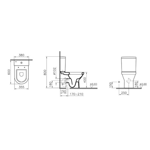 Комплект пристенного унитаза  Vitra S50 9798B003-7200