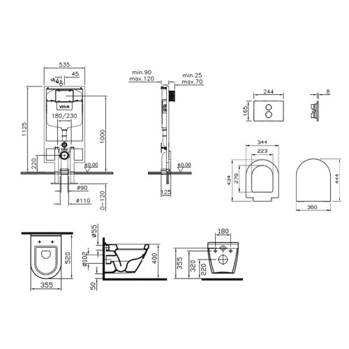 Подвесной унитаз Vitra S50 9003B003-7200