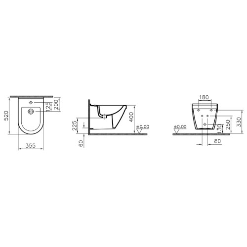 Биде подвесное Vitra S50 52 см 5324B003-0288