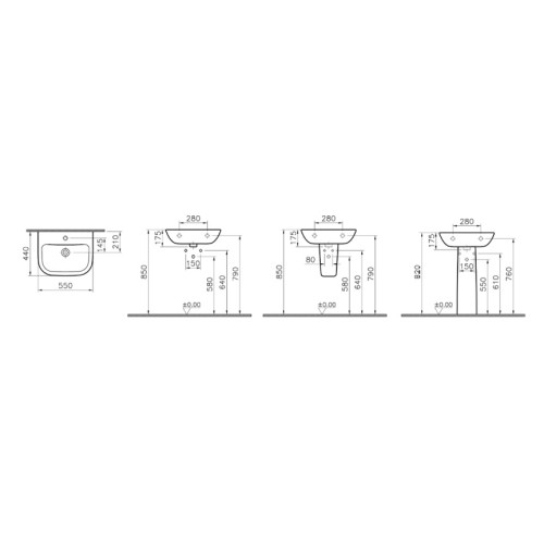 Раковина Vitra S20 55 см 5502B003-0001