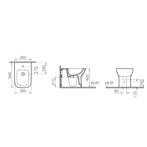 Напольное биде Vitra S20 5509B003-0288