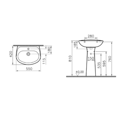 Раковина Vitra Normus 9600B003-7650 