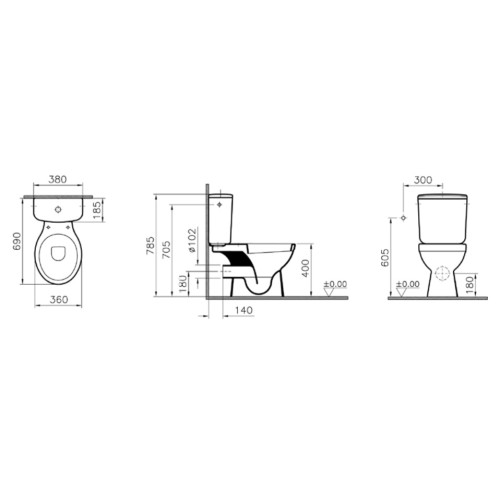 Напольный унитаз Vitra Normus 9780B003-1176