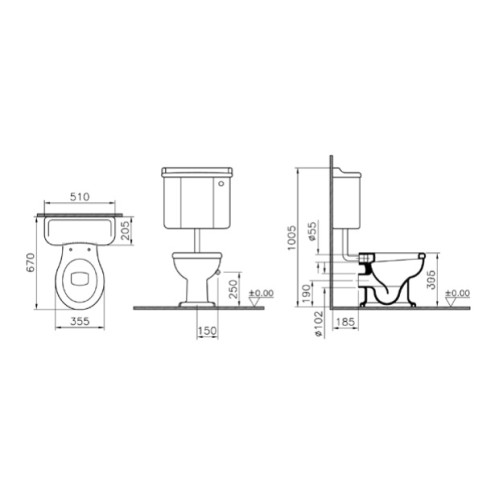 Унитаз напольный Vitra Efes 6233B003-0075