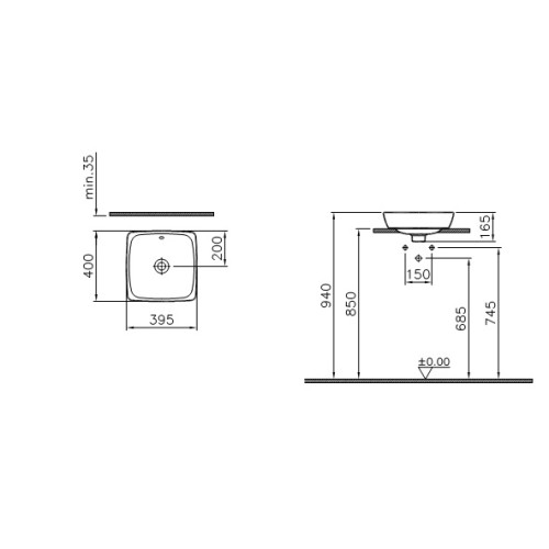 Раковина-чаша Vitra Metropole 40 см 5666B003-0012