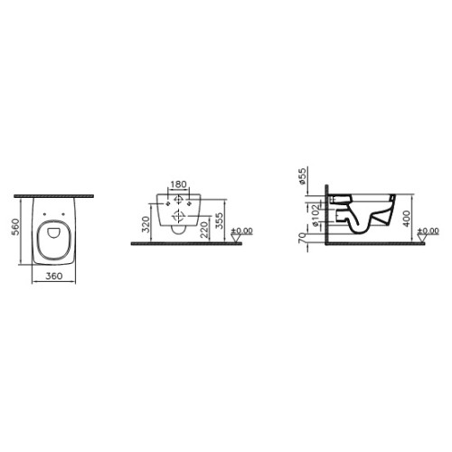 Комплект подвесного унитаза Vitra Metropole 5676B403-6113