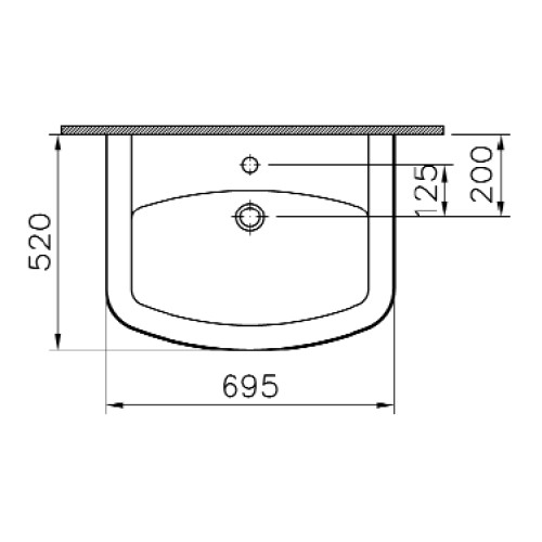 Раковина Vitra Serenada 69 см 4218B003-0001