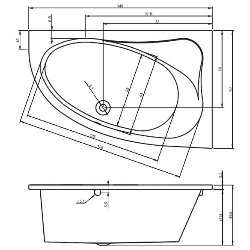 LYRA 153х90 (левая/правая)