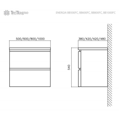 Belbagno Moderno ENERGIA 800FC  800x420x1950