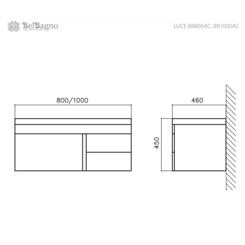 Belbagno Moderno LUCE 800AC 800x460x1950