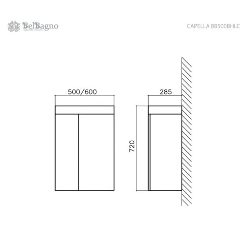 Belbagno Moderno CAPELLA 500BHLC 500x720x1950