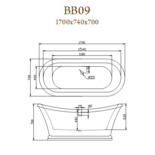 Belbagno BB09  1700x740x700