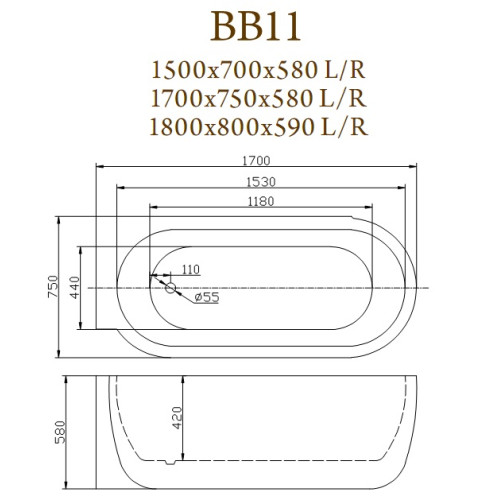 Belbagno BB11  1700x750x580